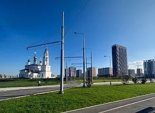 Опоры контактной сети ТФ<br />
трамвайная линия в Академическом районе г. Екатеринбурга